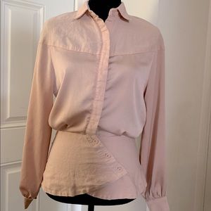 Nasty Gal Contrast Asymmetrical Hem Button Shirt